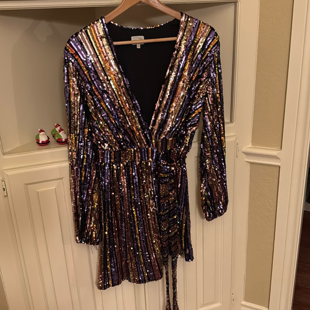 Sequined wrap party dress -sz M by dee elly. Worn once